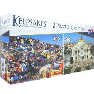 Set of 2 Keepsakes 500 Piece Puzzles | Mexico City / Barranquilla New Sealed